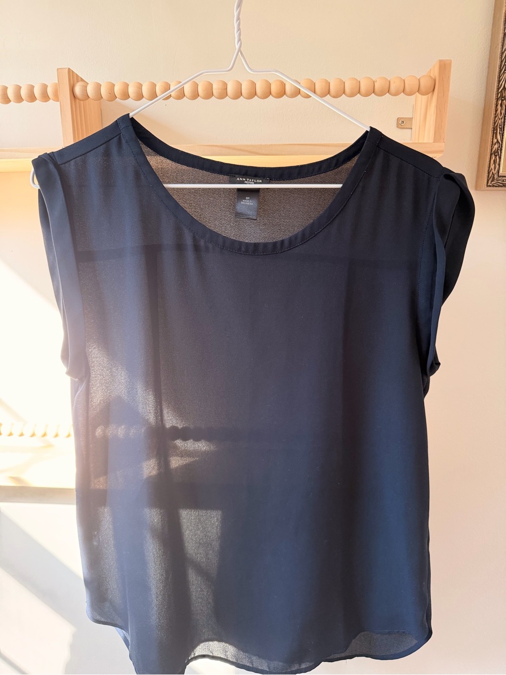 Ann Taylor Navy Sleeveless Chiffon Camisole